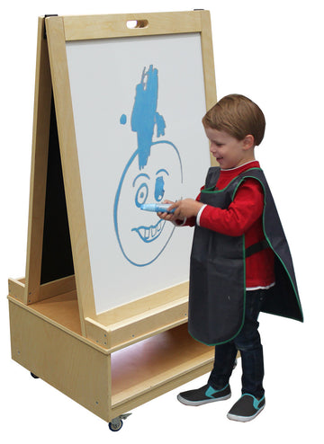 Billy Kidz Double Sided Easel - With Magnetic White & Blackboard 126cmH - Your Capability Store