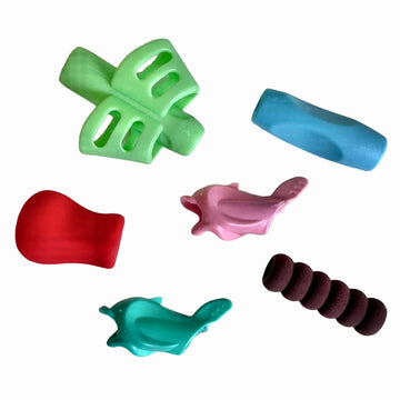 Pencil grips - pack of 6 mixed