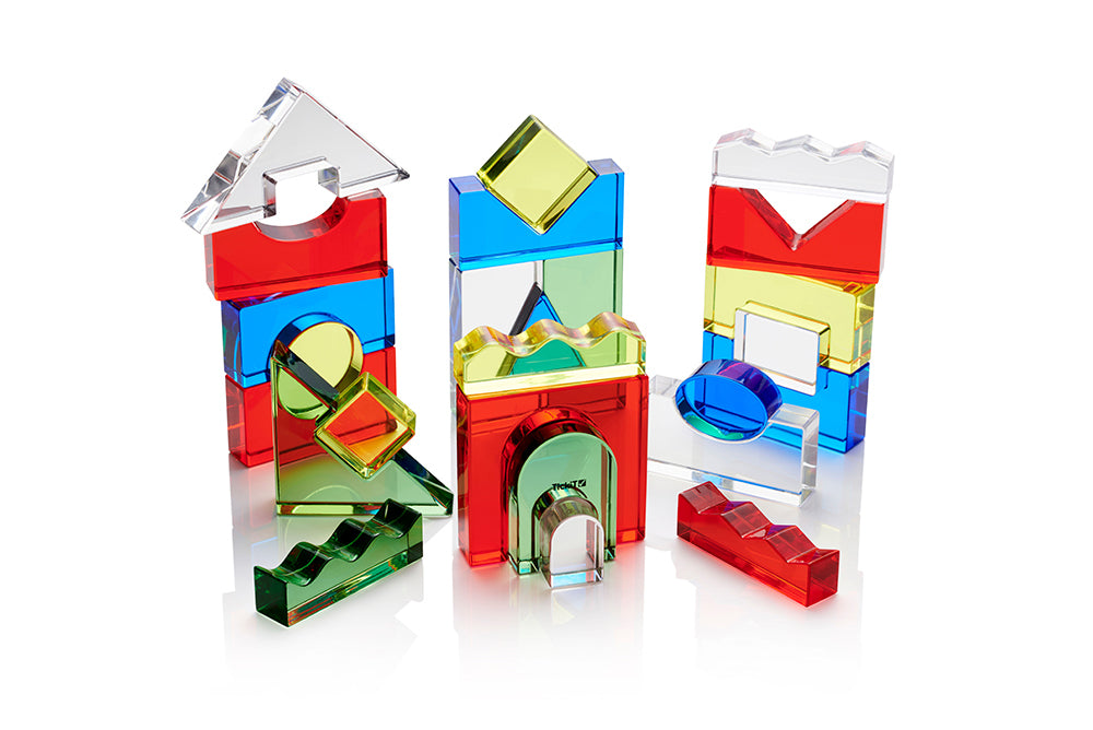 Coloured Crystal 25pce Block Set with Mirror & Teachers Guide - Your Capability Store