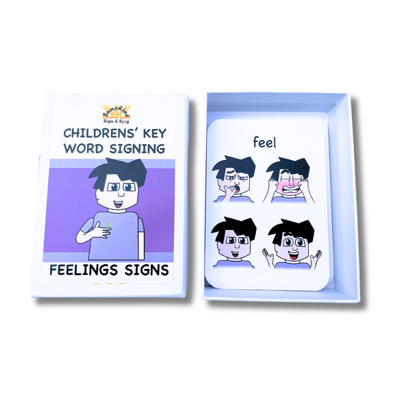 Feelings Key Word Signs Flash Cards A7 - Your Capability Store