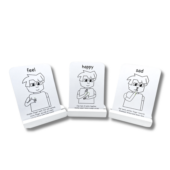 Feelings Key Word Signs Flash Cards A7 - Your Capability Store