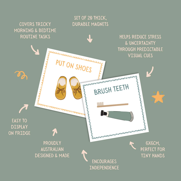 Magnetic Routine Cards – Visual Schedule for Kids - Your Capability Store