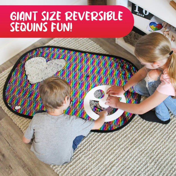 Giant Rainbow Reversible Sequins Toy with Shape Stencils