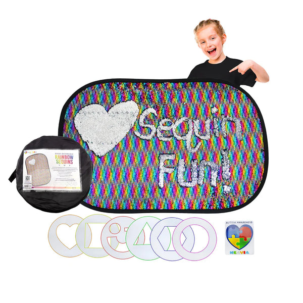 Giant Rainbow Reversible Sequins Toy with Shape Stencils