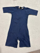 Short Sleeve Onesie with a Back Zip - Size 8 - BLUE-1