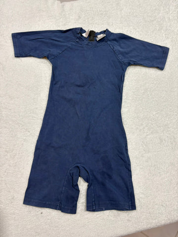 Short Sleeve Onesie with a Back Zip - Size 8 - BLUE