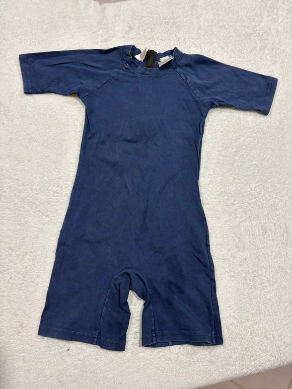 Short Sleeve Onesie with a Back Zip - Size 8 - BLUE