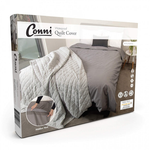 Conni Waterproof Quilt Cover - Charcoal - Your Capability Store
