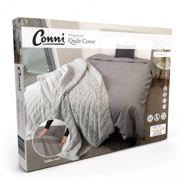 Conni Waterproof Quilt Cover - Charcoal