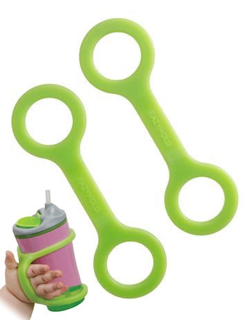 EazyHold Two Pack Sippy Cup Bottle Holder 7 1/2" - Universal Cuff, Silicone Adaptive Grip Aid - Your Capability Store