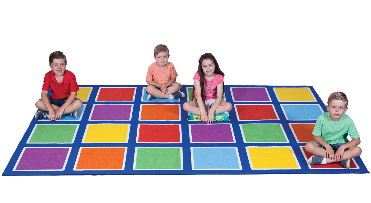 Colour Squares Placement Rug - 24 Squares | Your Capability Store