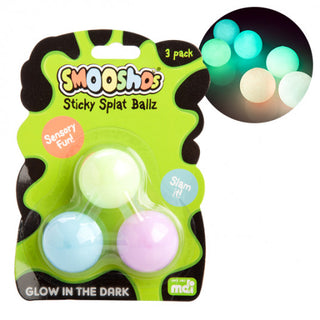 Smoosho's Glow-in-the-Dark Sticky Splat Ballz - Set of 3