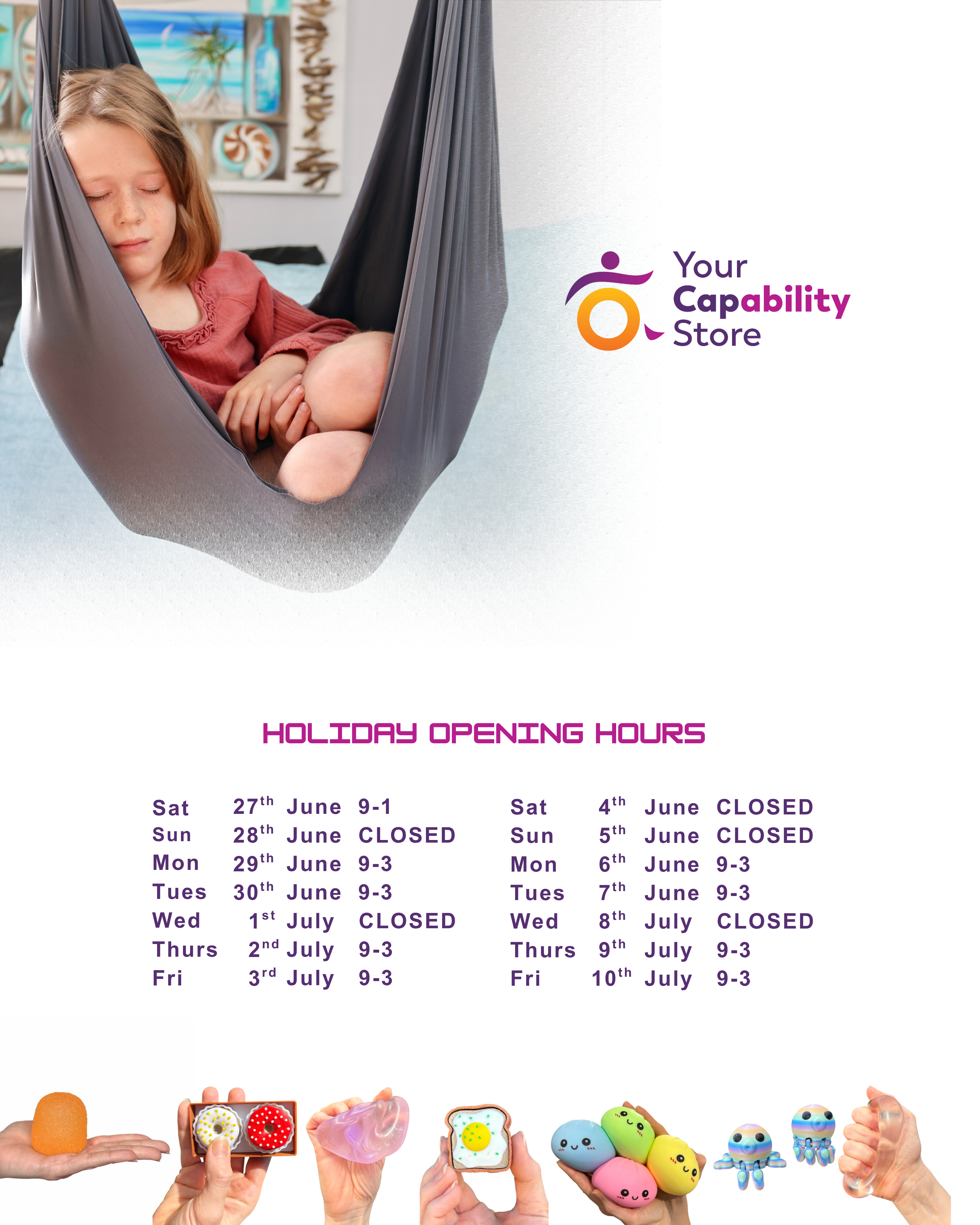 Holiday opening hours