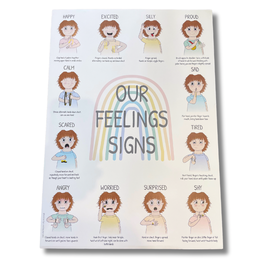 Our Feelings Key Word Signs Poster A3 | Your Capability Store