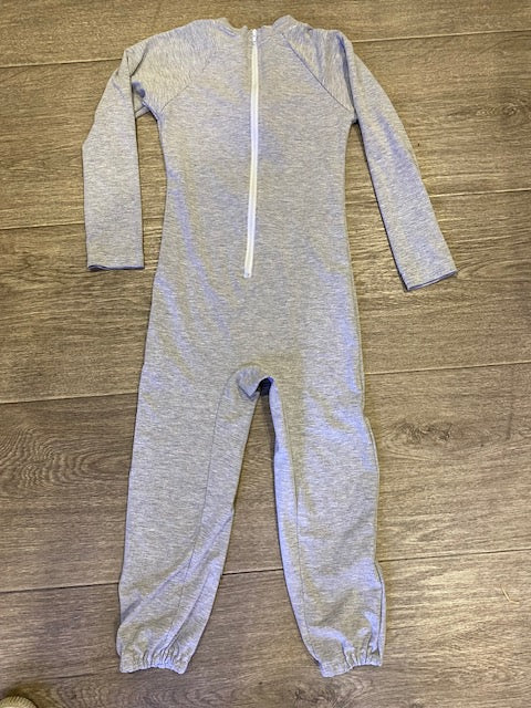 Long Sleeve Onesie with a Back Zip - Size 6 Grey