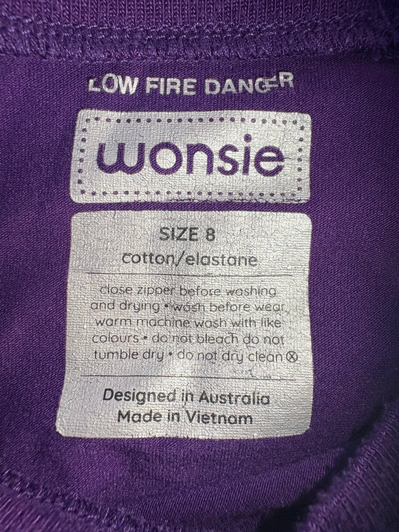 Short Sleeve Wonsie bodysuit - Size 8 Purple - Your Capability Store