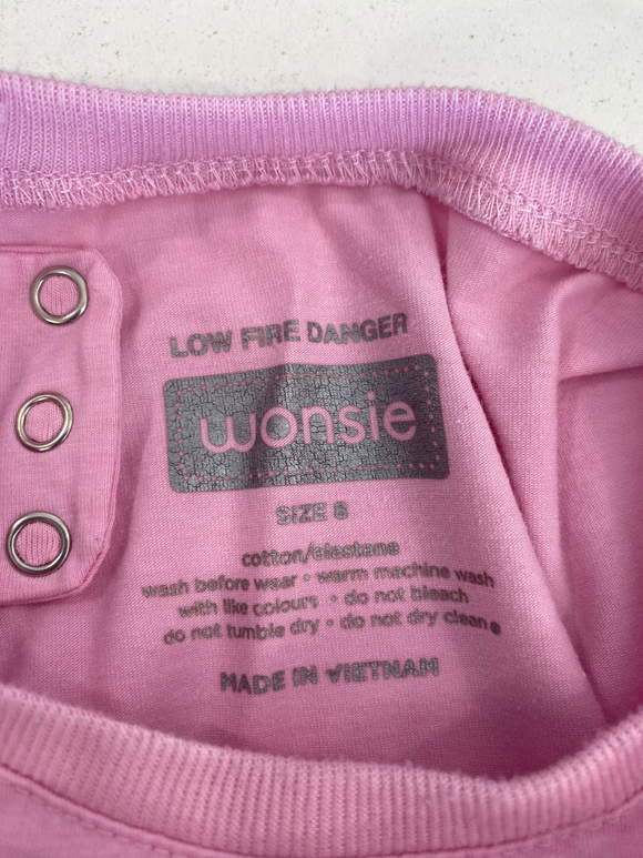 Sleeveless Wonsie short-legged bodysuit - Size 8 Pink - Your Capability Store