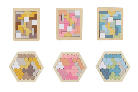 Wooden Hexagon & Pentomino Brainteaser Puzzle - Your Capability Store