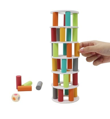 Wooden Pisa Tower Balancing Game