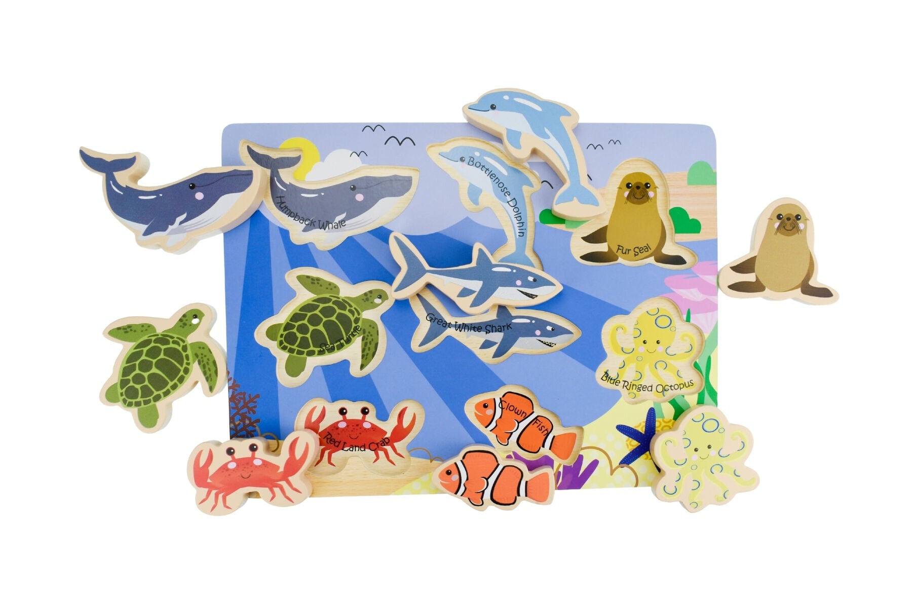 Wooden Chunky Puzzle - Sea Animals - 0