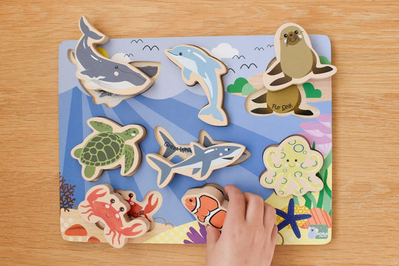 Wooden Chunky Puzzle - Sea Animals - Your Capability Store