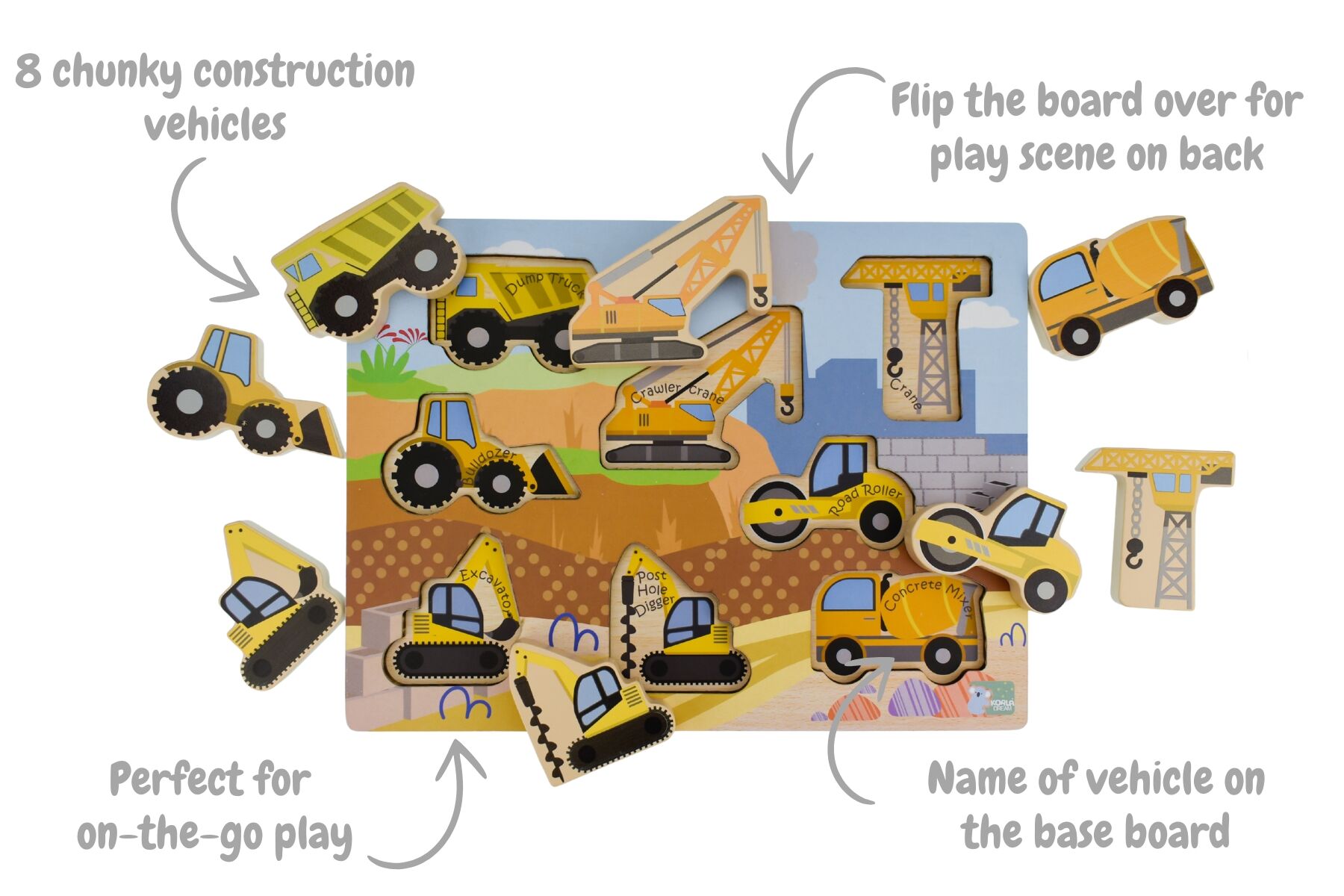 Wooden Chunky Puzzle - Vehicles