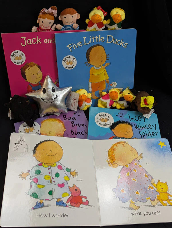 Auslan Nursery Rhyme Board Book and Puppet Set (Small Edition) - Your Capability Store