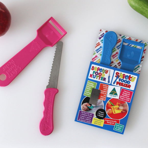 Safety Food Kutter (lg) & Safety Food Peeler - Twin Pack - Your Capability Store
