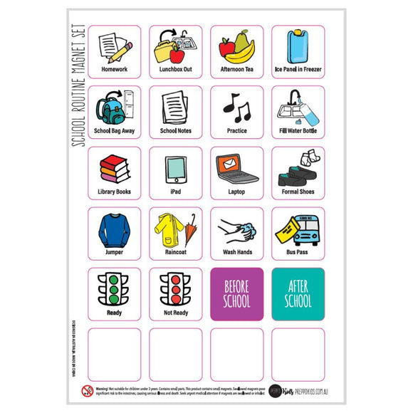 School Routine Magnet Set - Your Capability Store