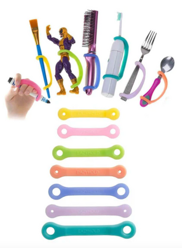 EazyHold Therapist/Teacher 7 Pack - Universal Cuff, Silicone Adaptive Grip Aid - Your Capability Store