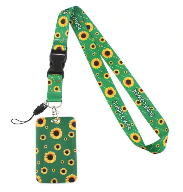 Sunflower Lanyard with card holder