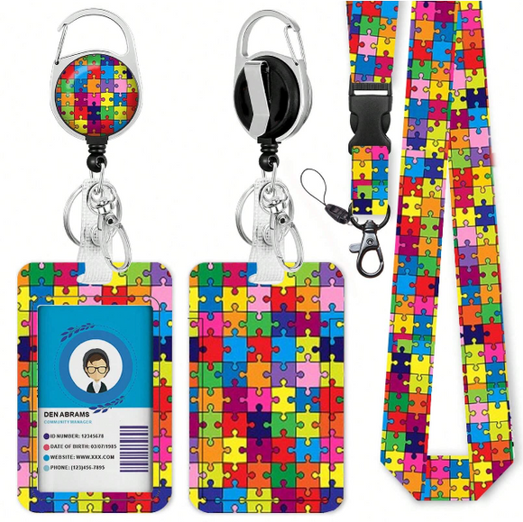 Puzzle Lanyard with Card Holder and Clip - Your Capability Store