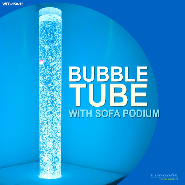 Bubble Tube Column Water Feature 150cm High with Sofa Podium