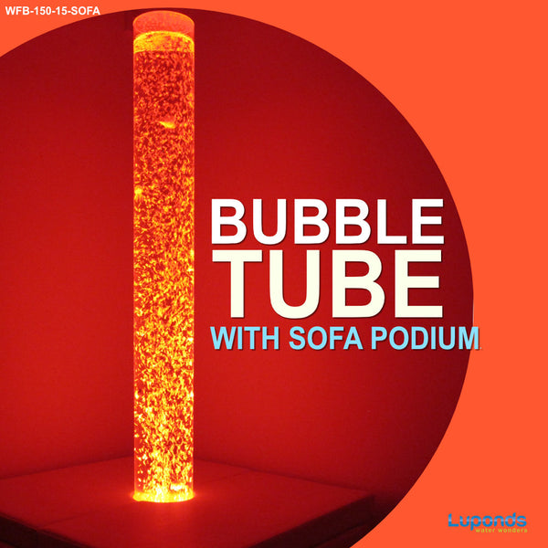 Bubble Tube Column Water Feature 150cm High with Sofa Podium