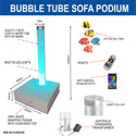 Bubble Tube Column Water Feature 150cm High with Sofa Podium
