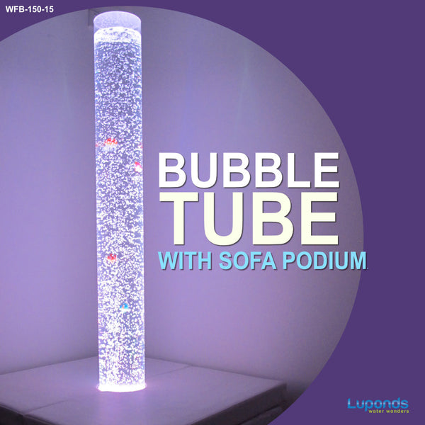 Bubble Tube Column Water Feature 150cm High with Sofa Podium