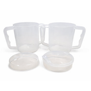 Two Handled Mug with Spout and Splash Lids