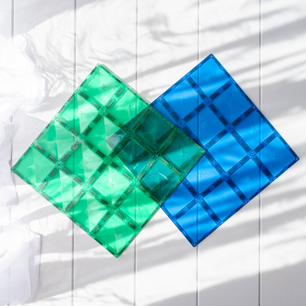 Connetix - Rainbow Blue & Green Base Plate 2 pc