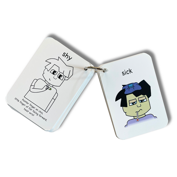 Feelings Key Word Signs Flash Cards A7 - Your Capability Store