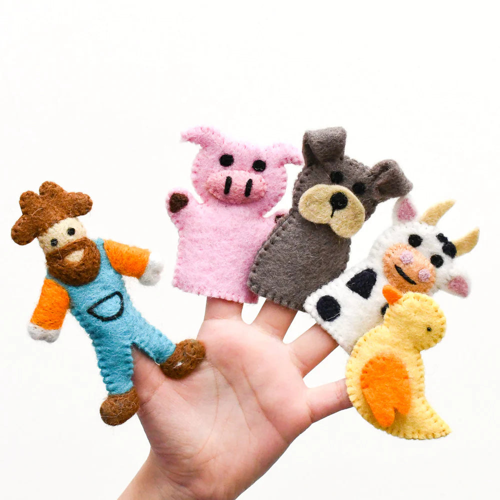 Old MacDonald Farm Animals, Finger Puppet Set - 0