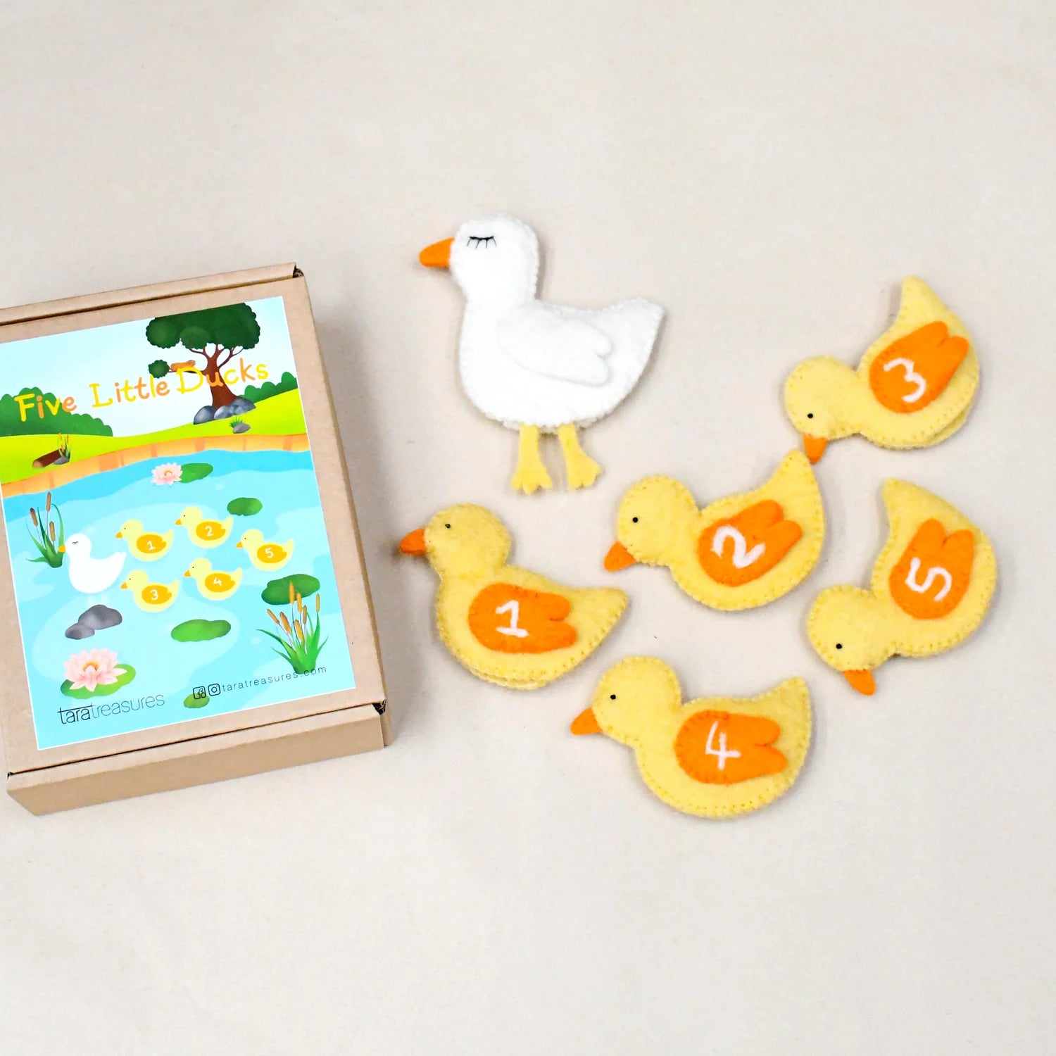 Five Little Ducks, Finger Puppet Set - 0
