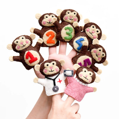 Five Little Monkeys, Finger Puppet Set - Your Capability Store