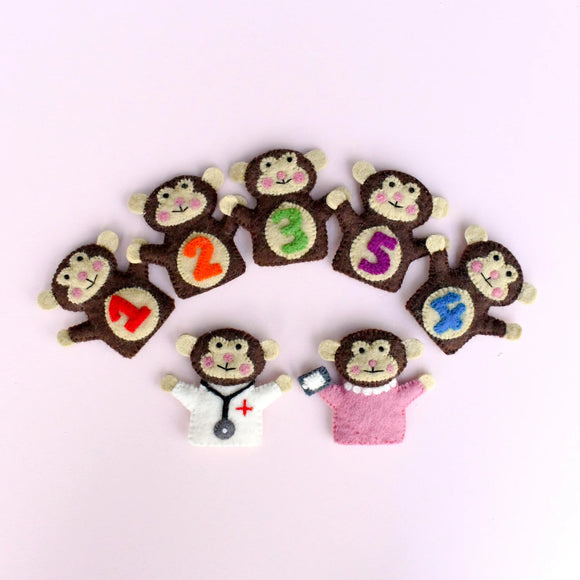 Five Little Monkeys, Finger Puppet Set - Your Capability Store