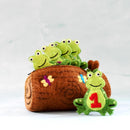 5 Little Speckled Frogs Finger Puppet set with log bag-1