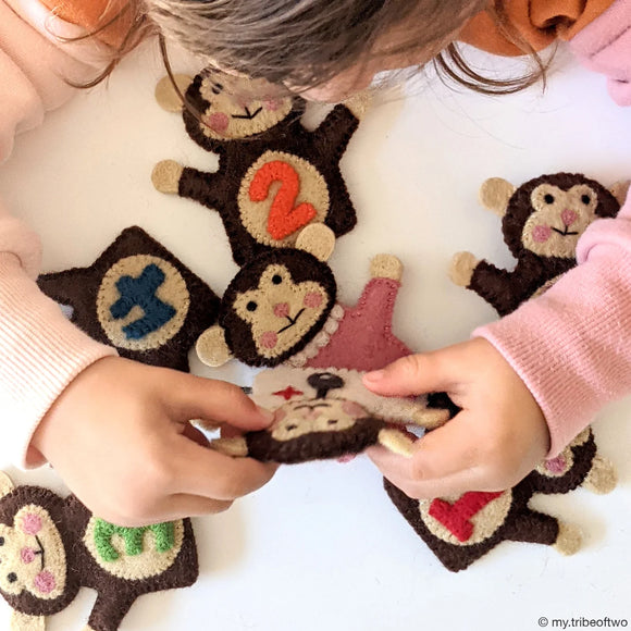 Five Little Monkeys, Finger Puppet Set - Your Capability Store