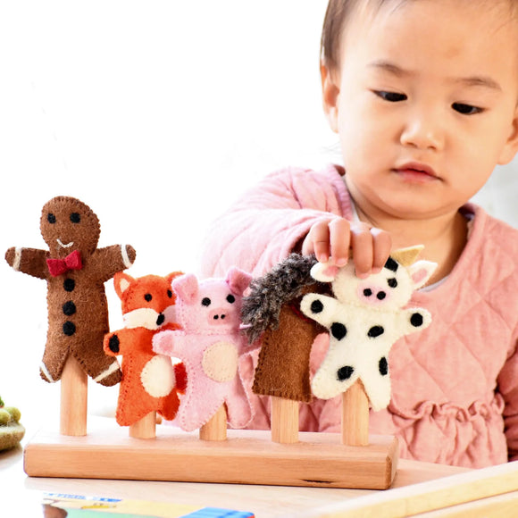 Gingerbread Man Story Finger Puppet Set