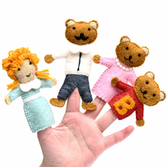 Goldilocks & the Three Bears Finger Puppet Set