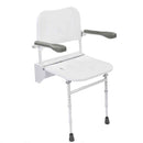 Wall Mounted Folding Shower Seat (with Legs, Back & Arms) - Your Capability Store
