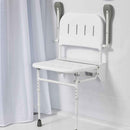 Wall Mounted Folding Shower Seat (with Legs, Back & Arms) - Your Capability Store