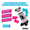 Earjobs™ MUSICMATE® PRO High Fidelity Music Ear Plugs